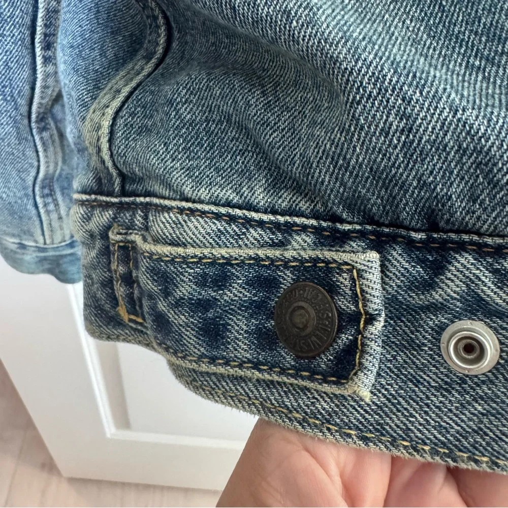 Levi's Blue Denim Sherpa Jacket - Picture 13 of 16